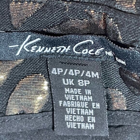 Kenneth Cole Black/Gold Cheetah Mini Skirt Sz 4P - Picture 6 of 8